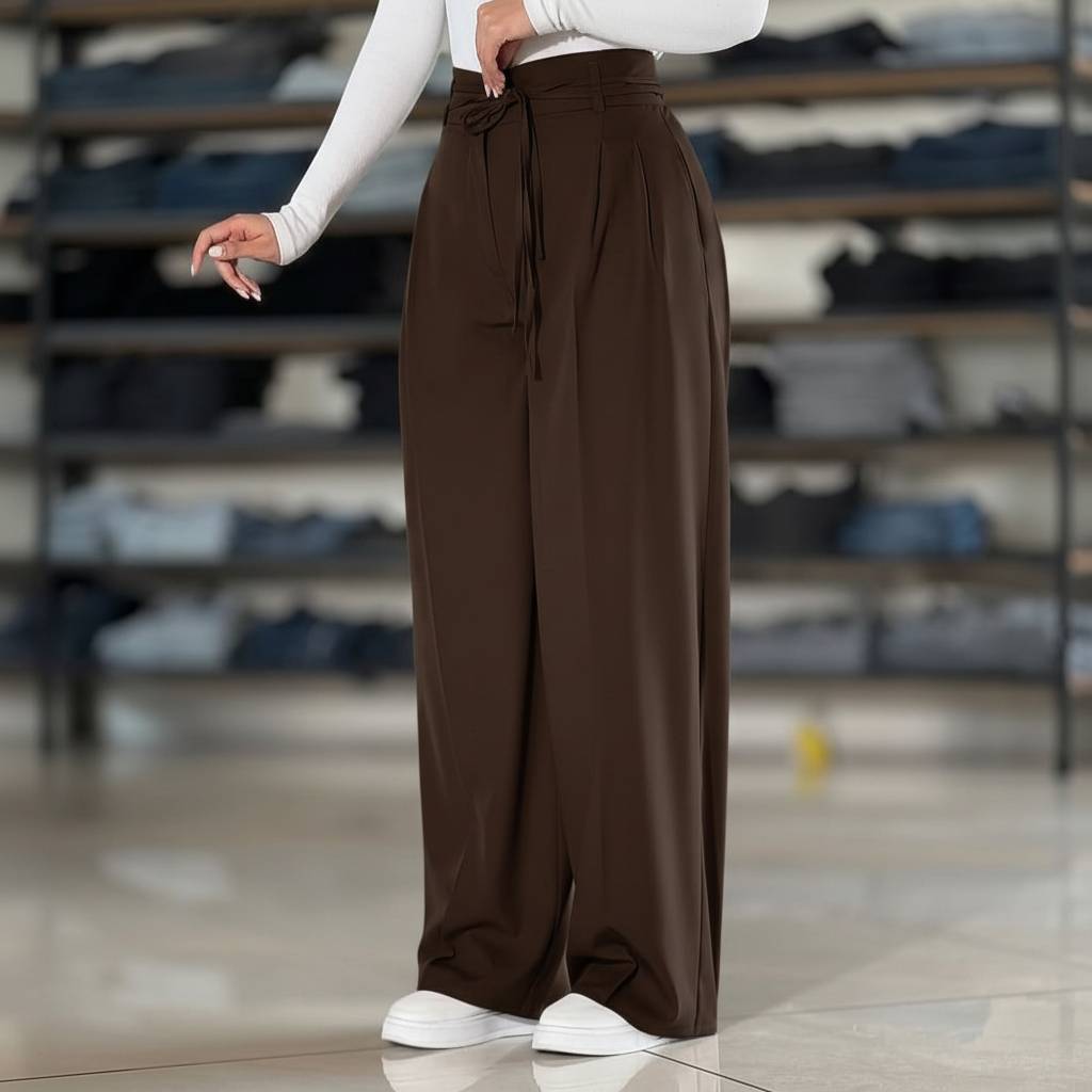 شلوار بگ کمربند دار