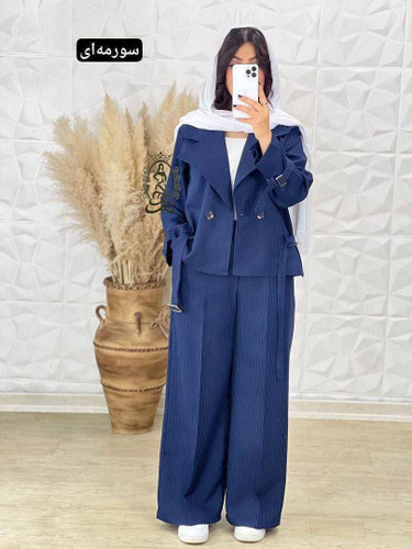 خرید ست کت و شلوار زنانه مجلسی مدل لاکچری با پارچه دیپلمات پرومکس و ارسال فوری