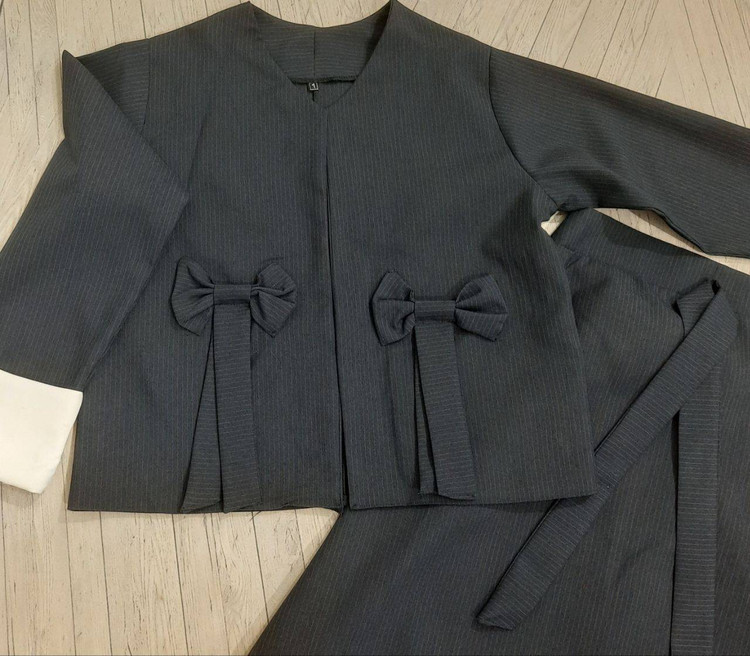 کت دامن نورهان مجلسی زنانه رنگ طوسی با تنخور عالی آروما فشن