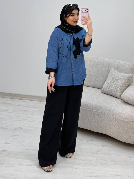 استایل شیک با ست شومیز شلوار آفتاب مناسب سایز ۳۸ تا ۴۶