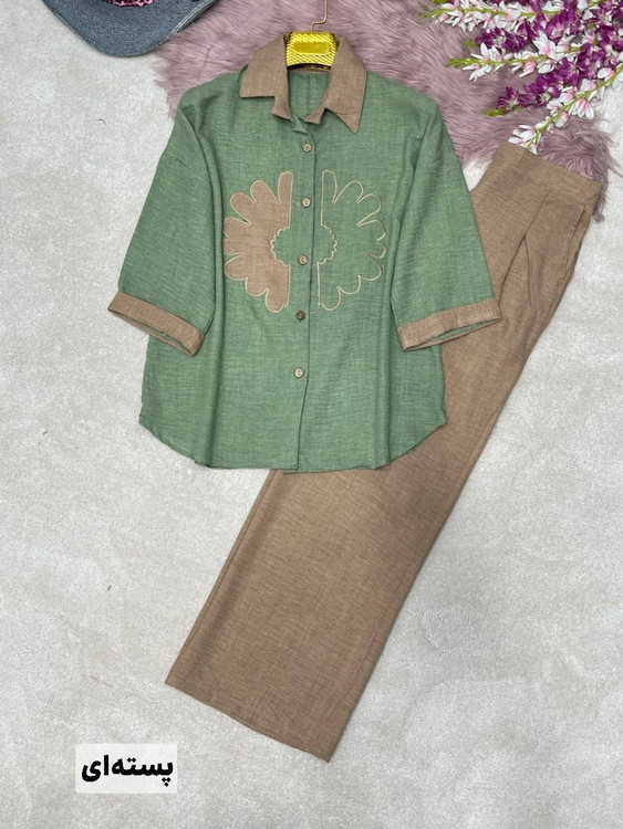 جدیدترین مدل ست شومیز شلوار زنانه آروما فشن مدل آفتاب