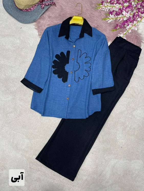 پوشاک آروما فشن ست شومیز شلوار آفتاب شانتون با تنخور عالی