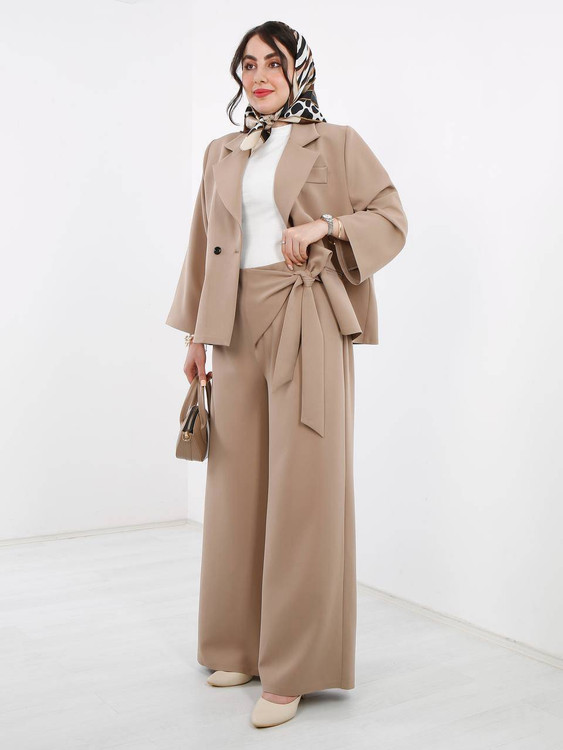 کت تک باکسی زنانه مجلسی جنس مازراتی با دوخت مزونی عالی