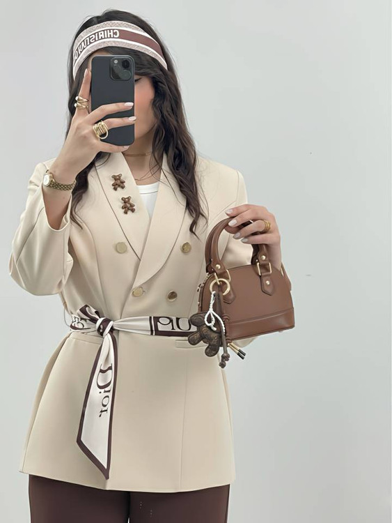 خرید کت تک شاینی زنانه مدل مازراتی شیک و مجلسی آروما فشن