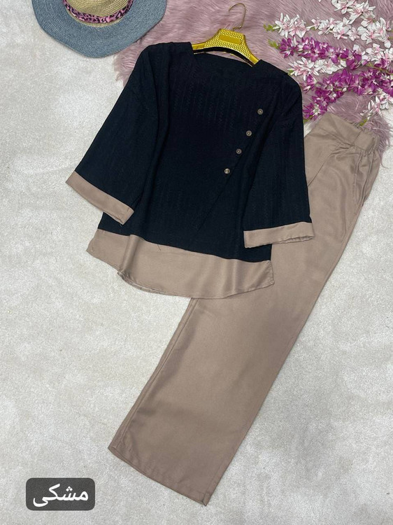 خرید ست شومیز و شلوار زنانه مدل گلشید رنگ مشکی شیک و باکیفیت | پوشاک آروما فشن با ارسال فوری»