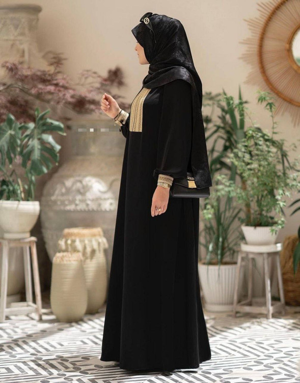 قیمت عبا طلاکوب زنانه شیک قد ۱۳۵ سانتیمتر مناسب تا سایز ۵۰ مدل جدید ۱۴۰۵ 💎🖤