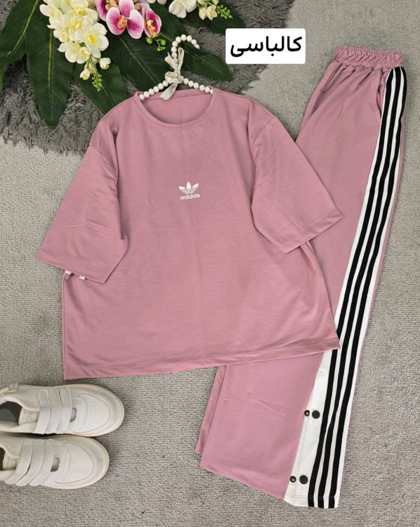 خرید ست تیشرت و شلوار مدل بامک پنبه گلکسی رنگ کالباسی عیدانه پوشاک آروما فشن🌸