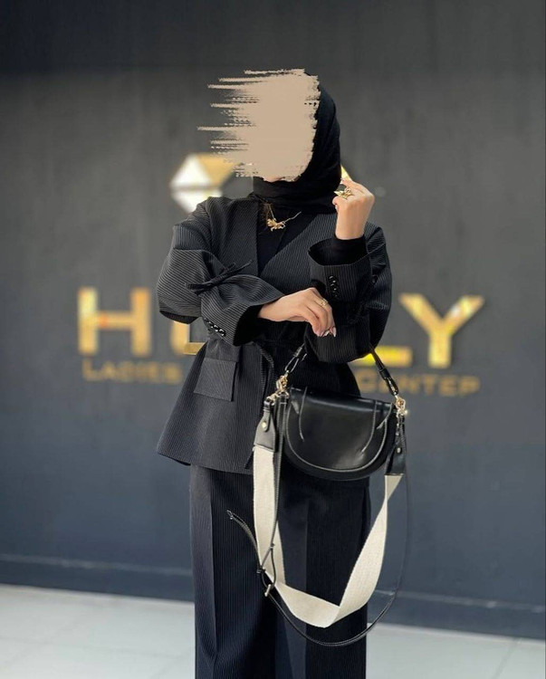 جدیدترین مدل کت و شلوار زنانه فرشته رنگ نسکافه ای با تن خور عالی