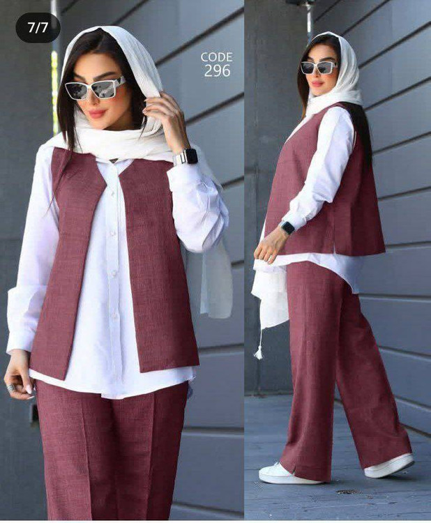 قیمت ست سه تکه زنانه مدل نگارین شیک و مجلسی آروما فشن طوسی