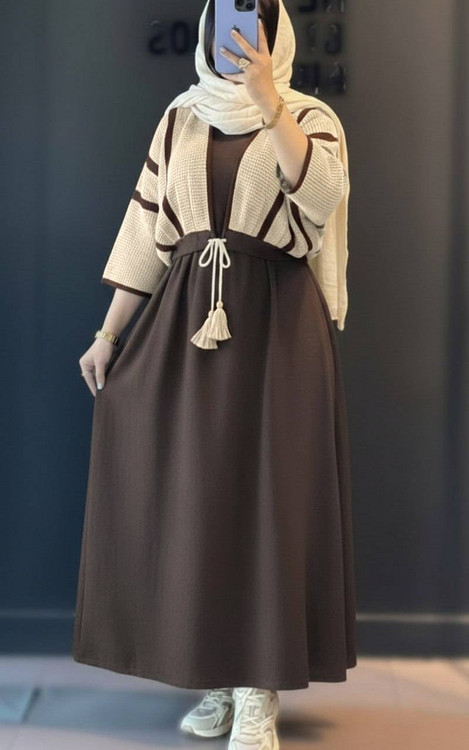 کت و سارافون حدیث مشکی شانتون حصیری - Hadi Black Set