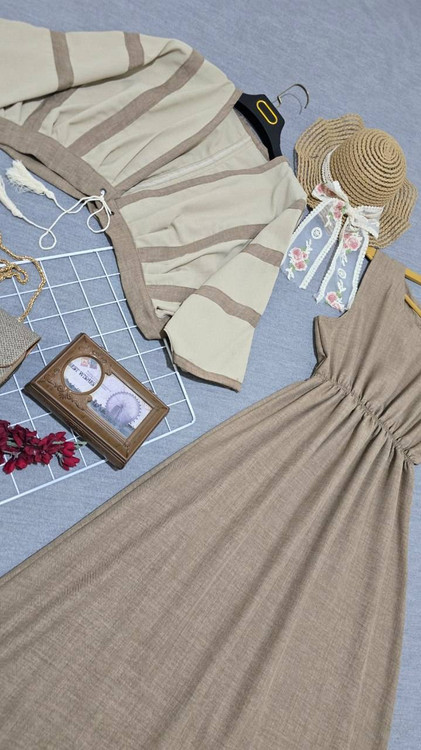 کت و سارافون حدیث کرمی مجلسی زنانه - Hadi Creamy Set