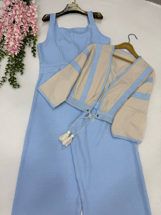 خرید ست کت و اورال راشا رنگ مشکی لینن و کنفی اعلا پوشاک آروما فشن مدل Rasha Set Black