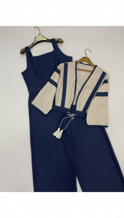 ست کت و اورال راشا رنگ خاکی مناسب مهمانی و دورهمی مدل Rasha Set Khaki