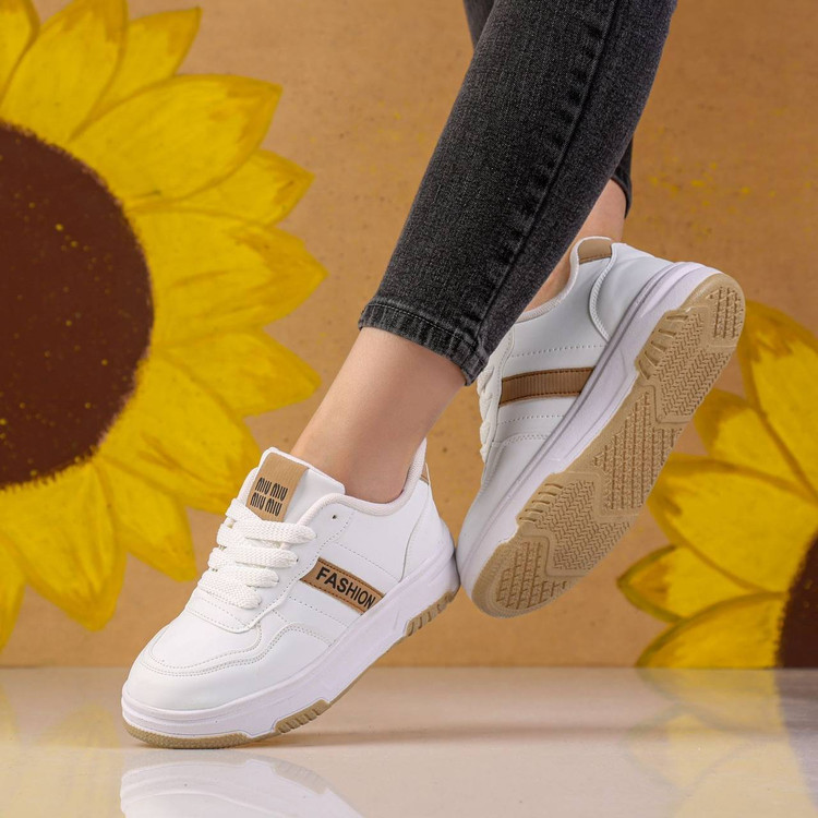 کتونی سفید اسپرت T10 با زیره پیو مقاوم و راحت آروما فشن