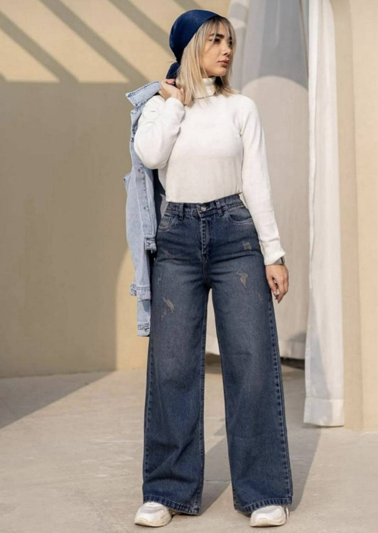 شلوار جین بگ تی تی زنانه ترک اصل با تنخور عالی در فروشگاه آروما فشن