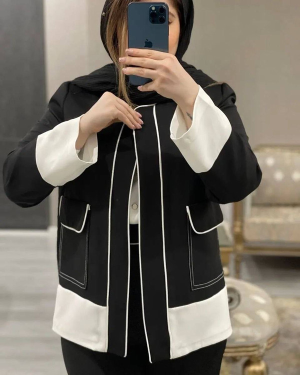 ست کت و شلوار زنانه میشا رنگ سورمه ای پارچه مازراتی درجه یک مناسب مجالس