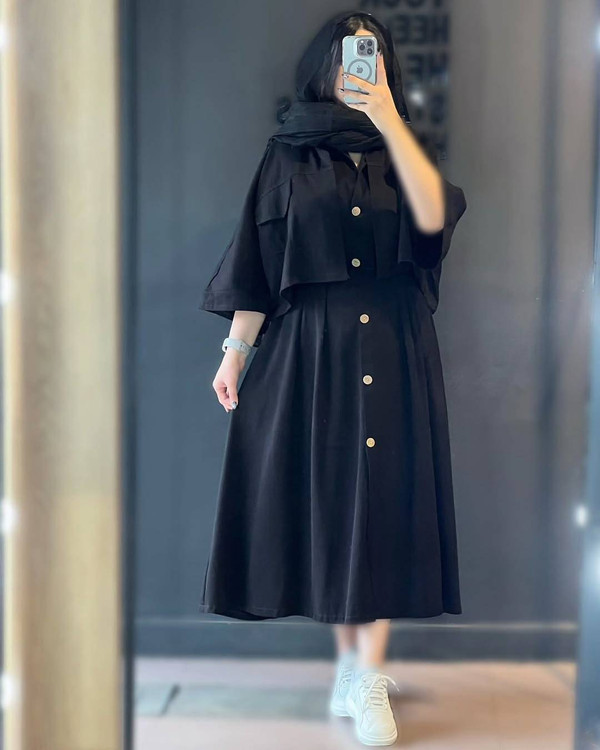 کت و سارافون هلند لینن مشکی مجلسی و شیک آروما فشن با تنخور عالی ✅