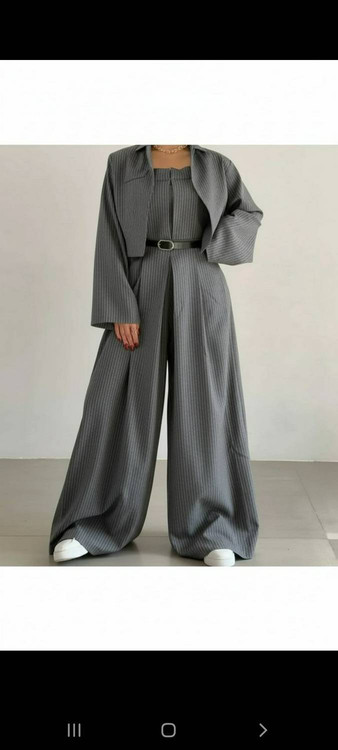 ست کت و اورال دیپلمات رنگ طوسی تنخور عالی و شیک پوشاک آروما فشن Diplomat Set Grey