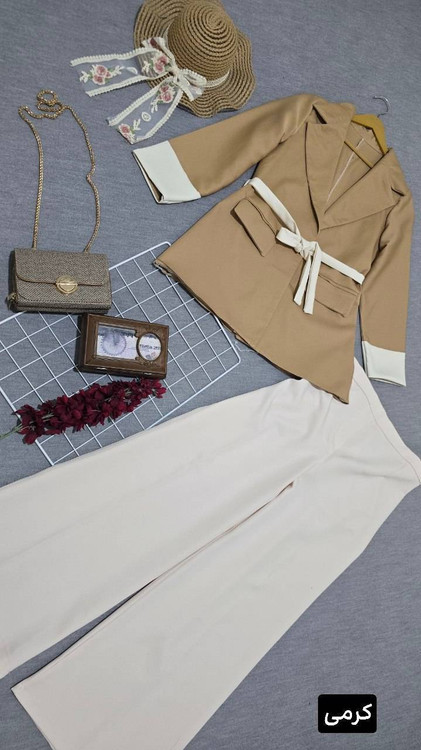 نمای نزدیک از کیفیت دوخت و پارچه مازراتی ست کت و شلوار یسنا