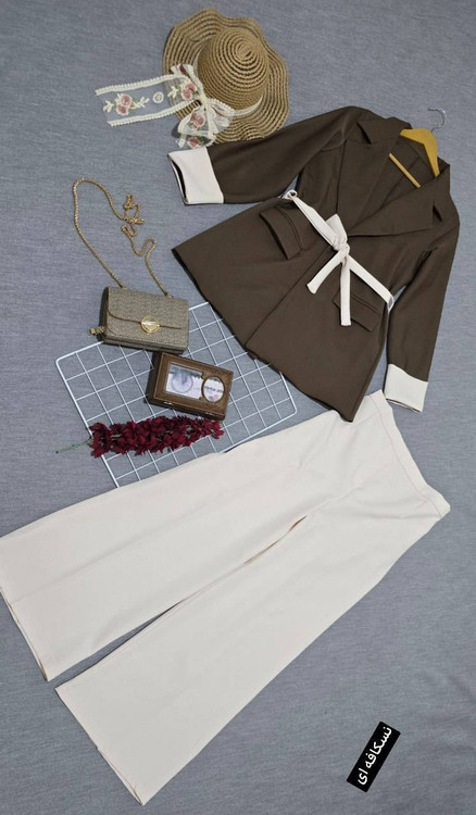 خرید ست کت و شلوار یسنا رنگ آبی آسمانی روشن و جذاب زنانه