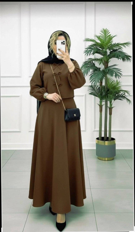 کت و دامن مجلسی افرا رنگ نسکافه ای با کیفیت تضمینی و ارسال فوری آروما فشن