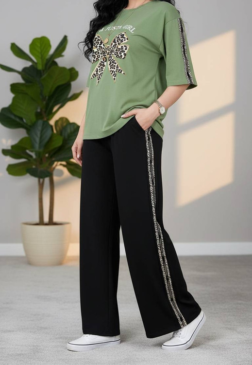 ست خانگی زنانه پنبهای رنگ سدری فری سایز با تنخور عالی آروما فشن