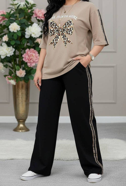 خرید آنلاین ست تیشرت و شلوار آبی زنانه با چاپ باکیفیت و سئو قوی