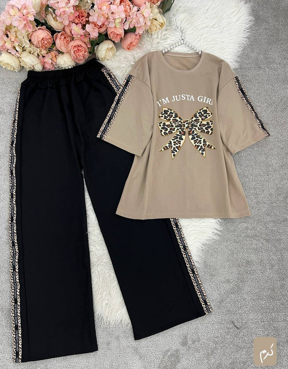 نمای نزدیک از کیفیت پارچه گلکسی پنبه پلاس ست زنانه آروما فشن