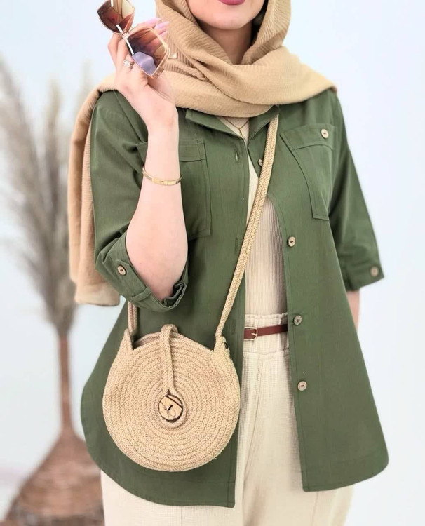 خرید مانتو مدل بنفشه k5 لنین نچرال آروما فشن با کیفیت عالی و ارسال سریع