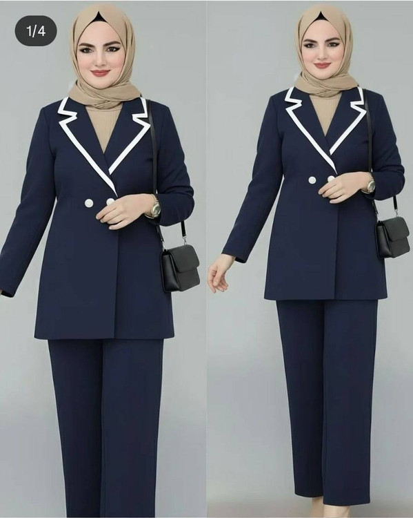 کت و شلوار زنانه مدل دلارام جنس مازراتی درجه یک در رنگهای مشکی، سورمهای و قهوهای - پوشاک آروما فشن