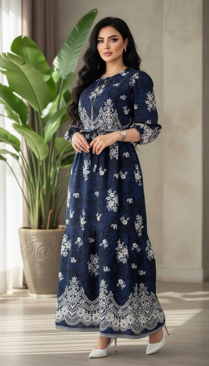 خرید پیراهن بوگاتی فلورانس k رنگ سورمه ای شیک و مجلسی آروما فشن