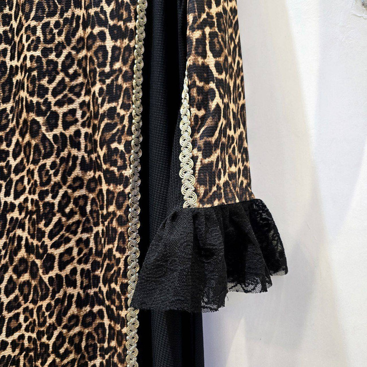 تنخور شیک ماکسی مجلسی مدل مهرنیا k رنگ ژورنال پلنگی