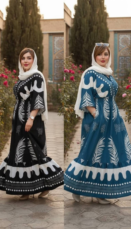 پیراهن ساحلی مزونی k1700 رنگ آبی خنک و شیک آروما فشن