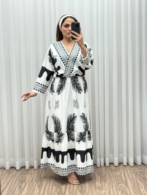 مدل جدید پیراهن ساحلی سفید مزونی k1700 آروما فشن