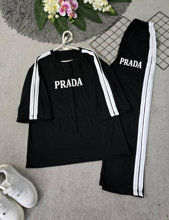 نمای نزدیک ست باراکا k مشکی با نوار سفید اسپرت جنس نخ پنبه درجه یک آروما فشن 📸✨