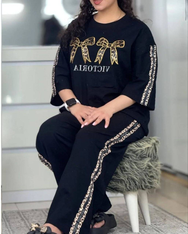 خرید ست آرتیناk جنس پنبه گلکسی قوارهدار مشکی آروما فشن