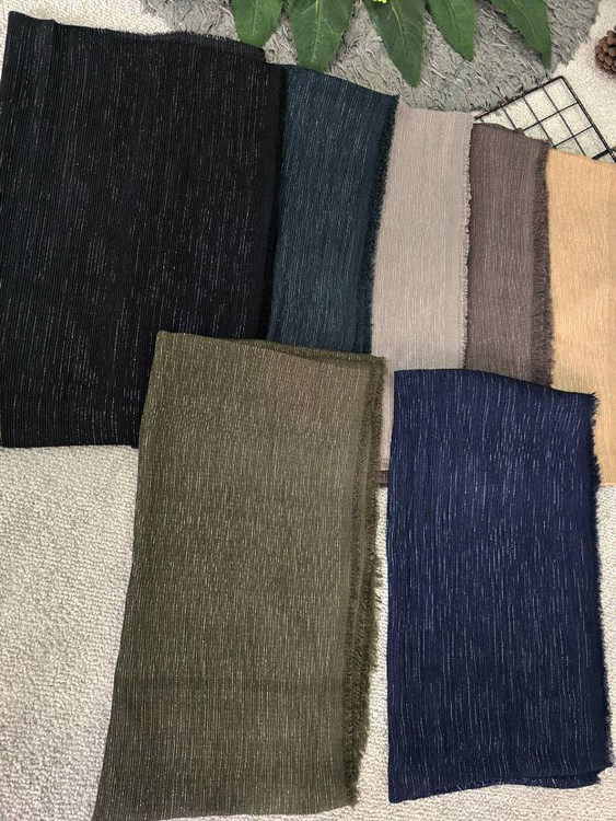 شال زنانه مدل k لمهدار و پلیسه رنگ نسکافهای مزونی آروما فشن قواره بزرگ