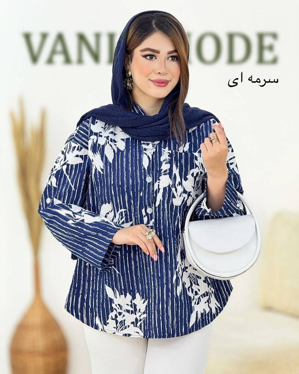 جزئیات دوخت و کیفیت پارچه شومیز کیارا آروما فشن با طراحی مدرن و رنگ های شاد پاستیلی