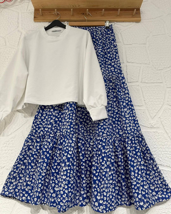 خرید ست شومیز دامن مستانه N جنس بوگاتی مزونی شیک آروما فشن