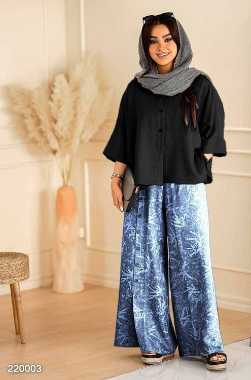 نمای نزدیک از آستین کیمانو شومیز ترانه - دوخت تمیز و حرفهای، جنس شانتون لطیف