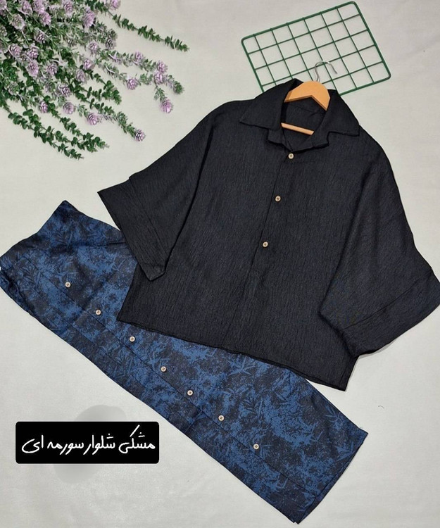 ست شومیز شلوار ترانه رنگ طوسی - استایل مینیمال و مدرن، فری سایز