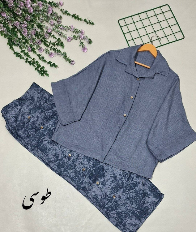 ست شومیز و شلوار ترانه رنگ مشکی - ترکیب شیک مشکی با شلوار طوسی