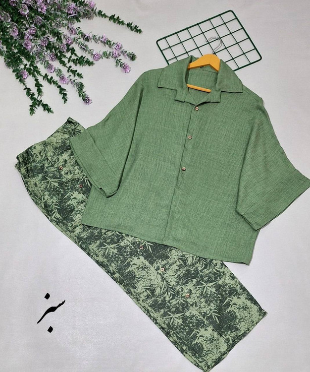 ست شومیز و شلوار ترانه رنگ مشکی با شلوار سورمهای - استایل جسورانه و خاص