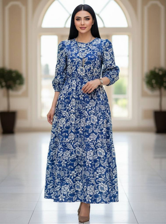 پیراهن بلند فری سایز ۳۸ تا ۴۸ با پارچه بوگاتی سبک و راحت