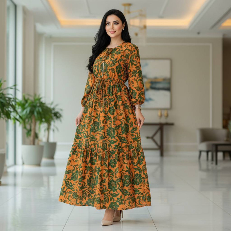 پیراهن زنانه فری سایز ۳۸ تا ۴۸ با پارچه بوگاتی درجه یک