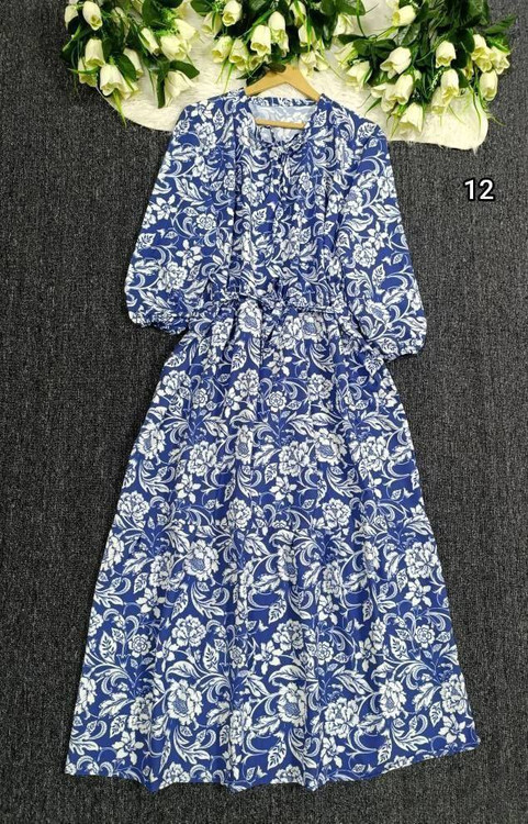 پیراهن بلند فری سایز با تنخور آزاد و شیک کالکشن بهاره