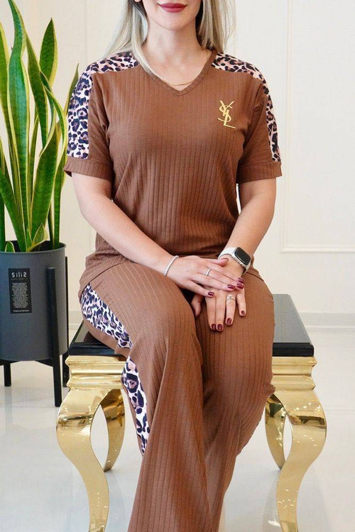 ست YSL پلنگی فری سایز - نمای جلو و تنخور شیک