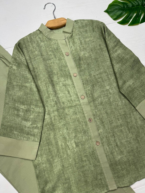 ست بهارمست F نمای کامل شومیز و شلوار گازوئیلی بیرون پوش آروما فشن