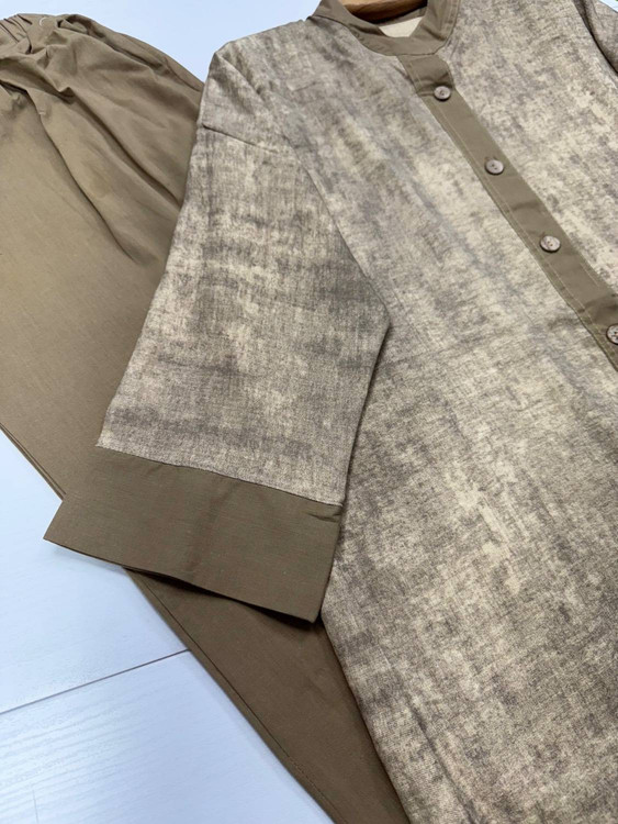 نمای نزدیک شلوار ست بهارمست F کمر کشی راحت دمپا ۳۳ سانت