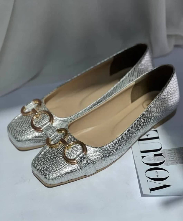 خرید کالج زنانه پوست ماری مشکی و نقرهای با سگک طلایی F آرومافشن تضمین کیفیت نقره ای